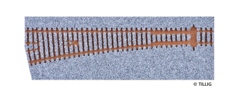 TILLIG 86392 - TT Gleisbettung Modellgleis hell (grau) für einfache linke Weiche (EW 3 83342 12°)
